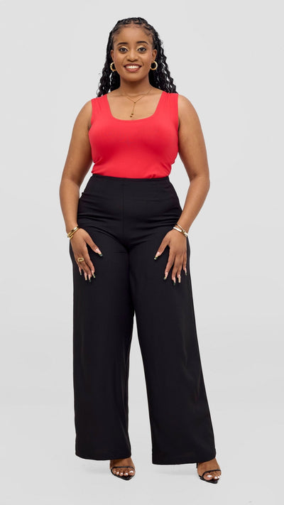 Vivo Kani Wide Leg Pants - Black - Shopzetu