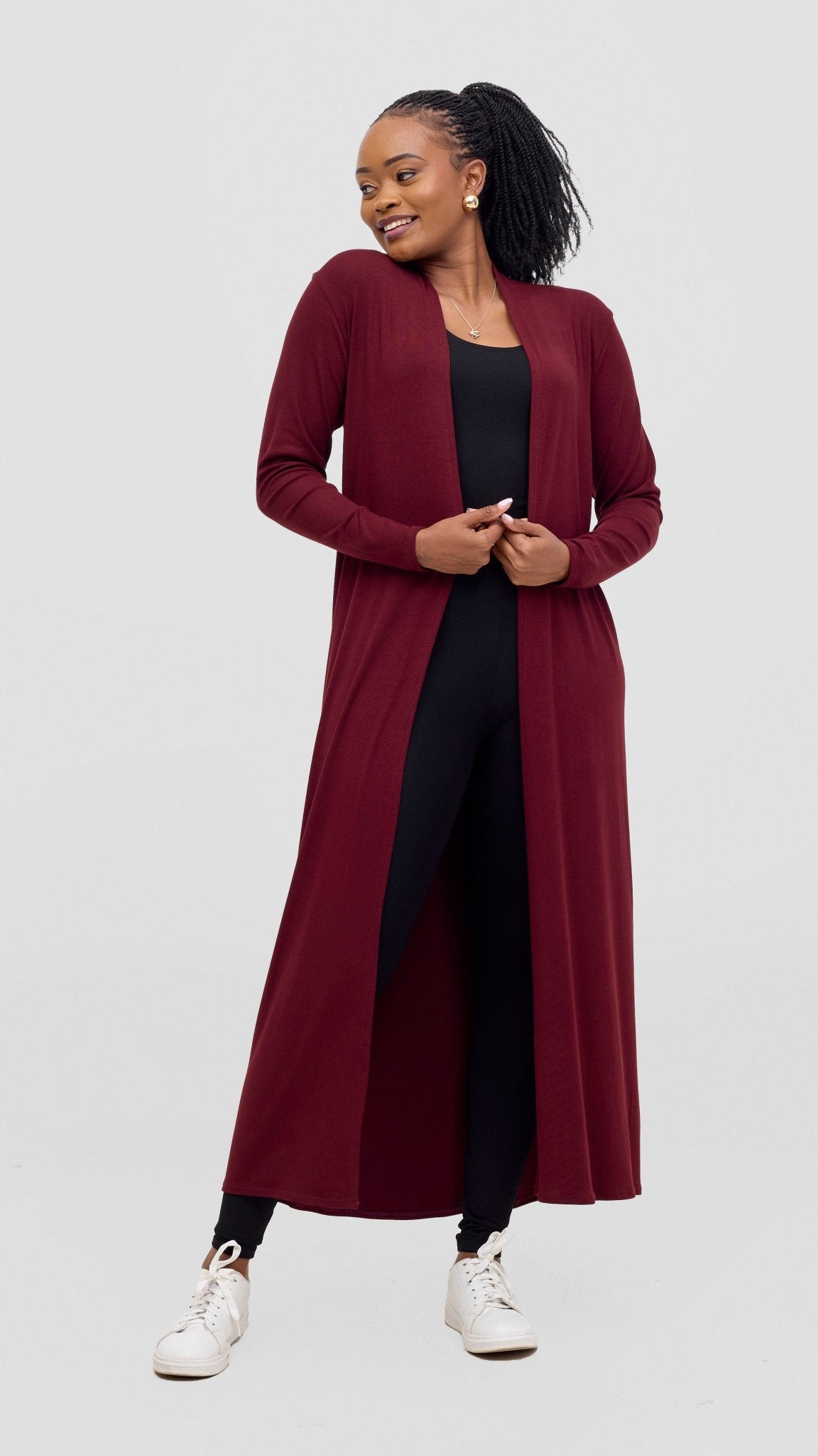 Vivo Leila Maxi Waterfall - Dark Maroon - Shopzetu