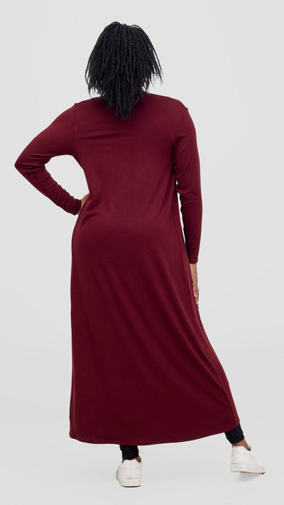 Vivo Leila Maxi Waterfall - Dark Maroon - Shopzetu