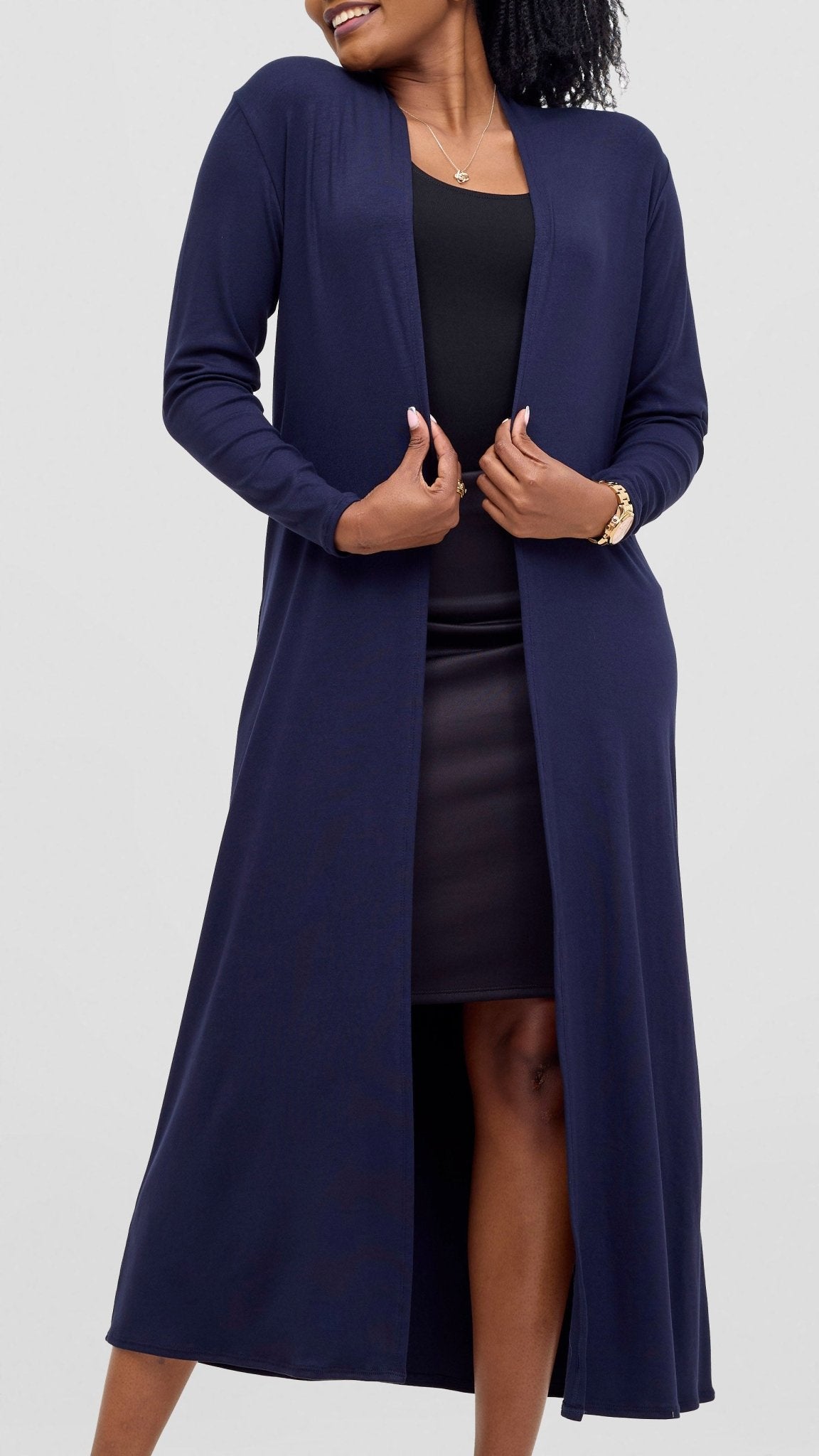 Vivo Basic Leila Maxi Waterfall - Navy Blue - Shopzetu