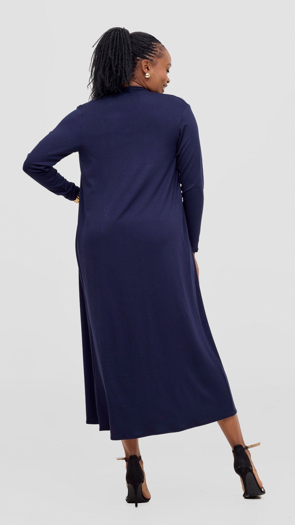 Vivo Basic Leila Maxi Waterfall - Navy Blue - Shopzetu