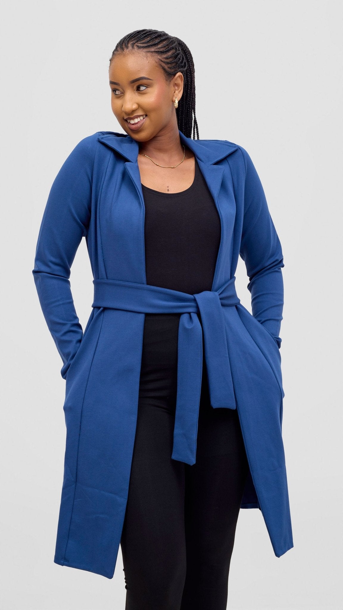 Vivo Basic Trench Coat - Dark Teal - Shopzetu