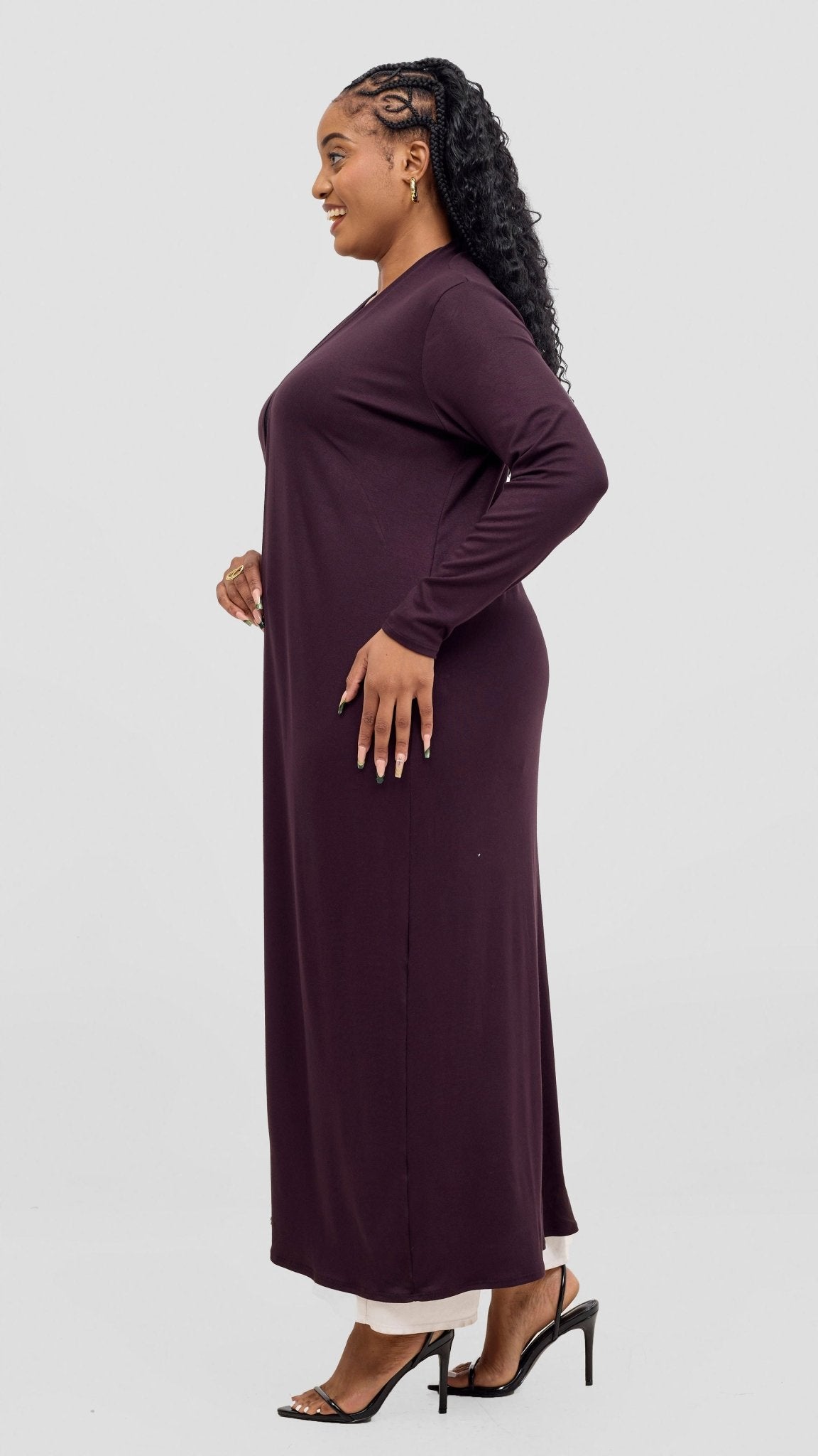 Vivo Basic Leila Maxi Waterfall - Chocolate Brown - Shopzetu