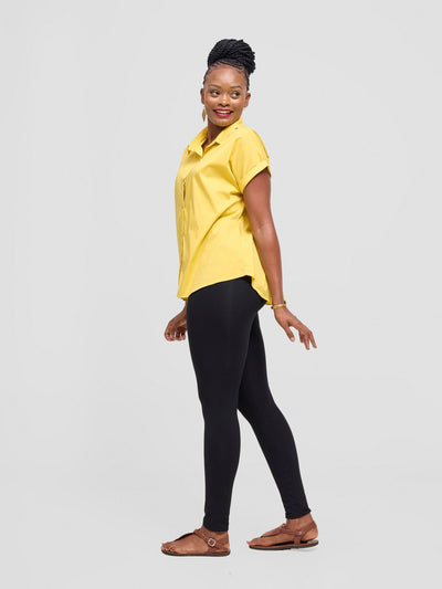Safari Zene Drop Shoulder Top - Mustard - Shopzetu
