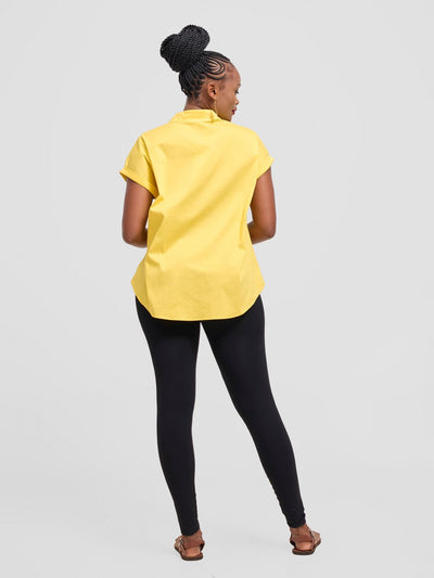 Safari Zene Drop Shoulder Top - Mustard - Shopzetu