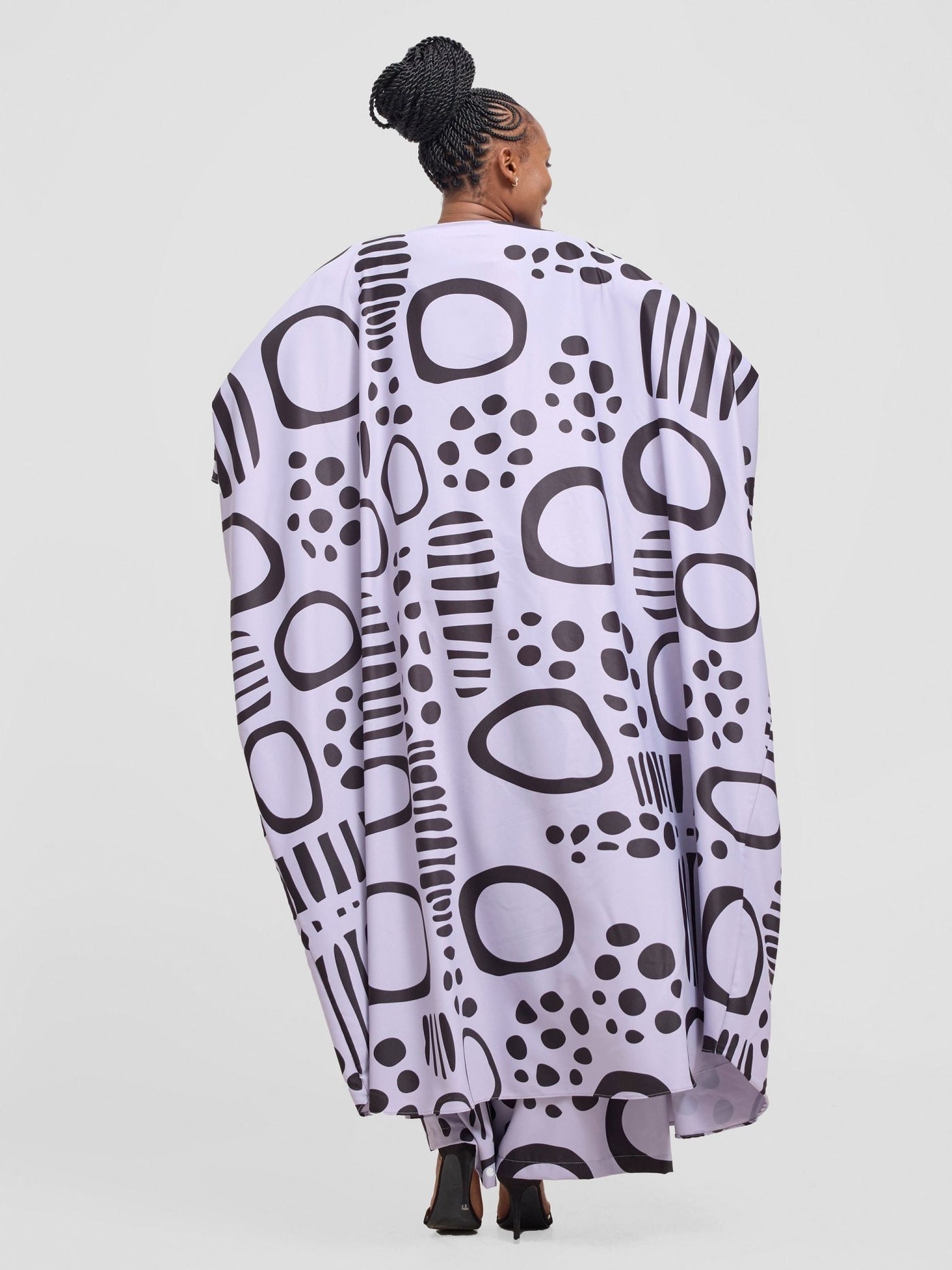 Vivo Ayla Maxi Kimono - Lilac / Black Hawa Print - Shopzetu