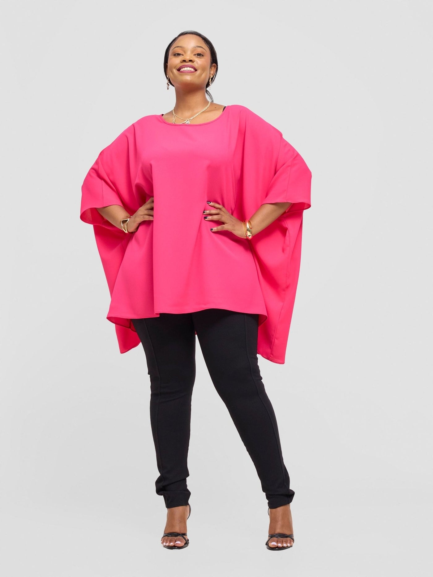 Vivo Liv Wide Crepe Top - Hot Pink - Shopzetu