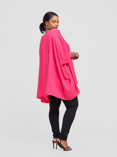 Vivo Liv Wide Crepe Top - Hot Pink - Shopzetu