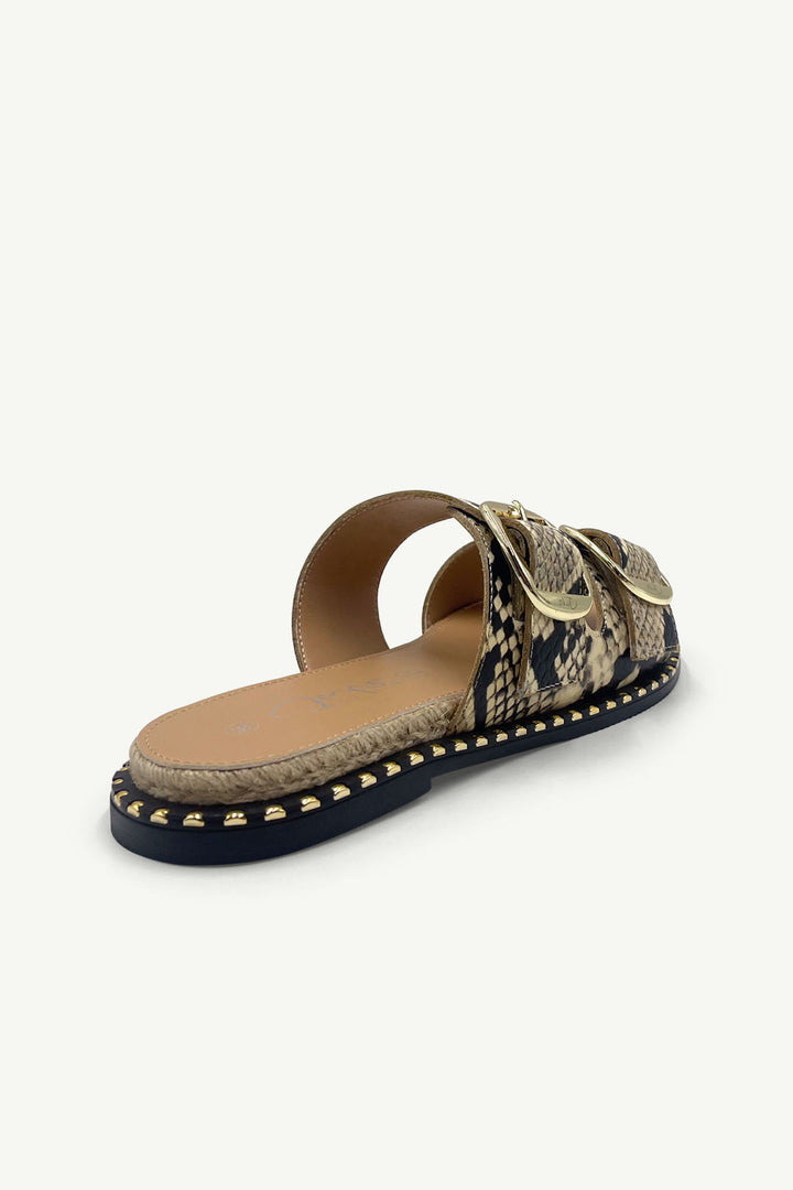 Julz Marley Sandal - Beige Snake
