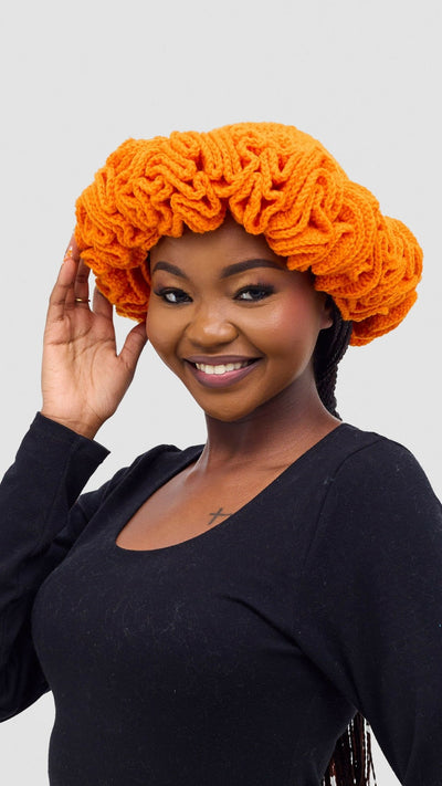 Brilliant Crotchets Ruffle Hat - Orange - Shopzetu