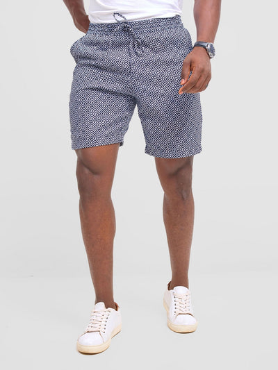 Safari Men Drawstring Shorts - Himo Print - Shopzetu