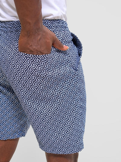 Safari Men Drawstring Shorts - Himo Print - Shopzetu