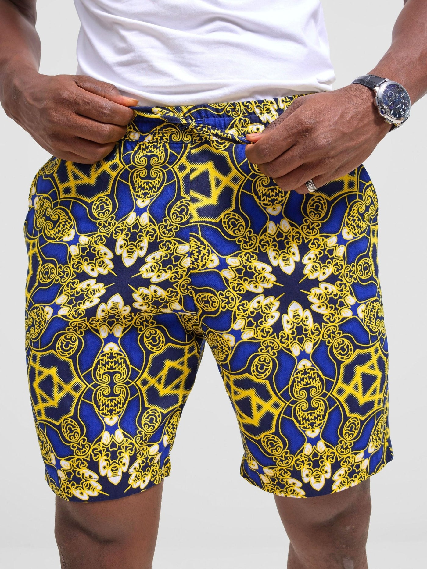 Safari Men Drawstring Shorts - Keri Print - Shopzetu