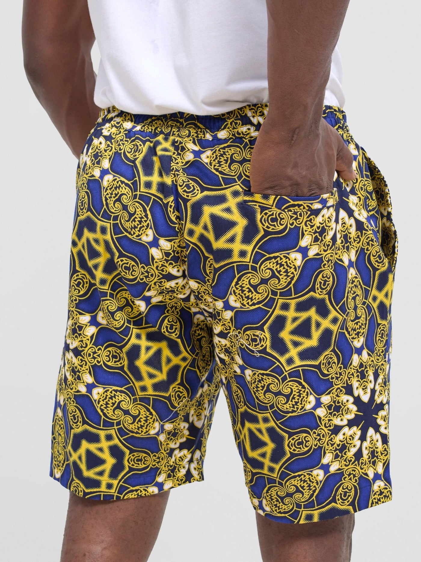 Safari Men Drawstring Shorts - Keri Print - Shopzetu