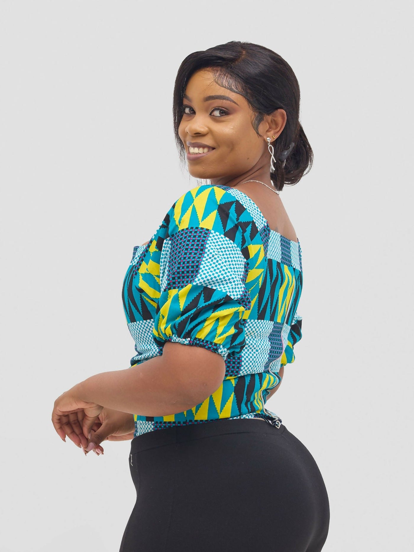 Gravio Fashions Halima Crop Top - Green - Shopzetu
