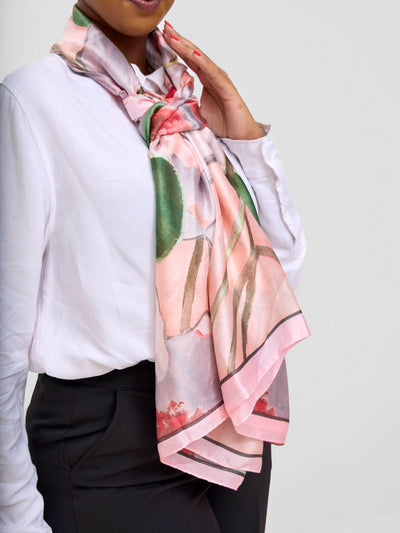 Ukiyo Lifestyle Silk Scarf - Red print - Shopzetu