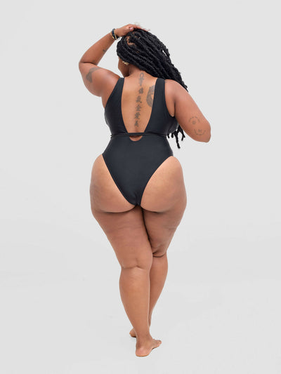 Shells Attic Monokini Swimwear Suit - Black - Shopzetu