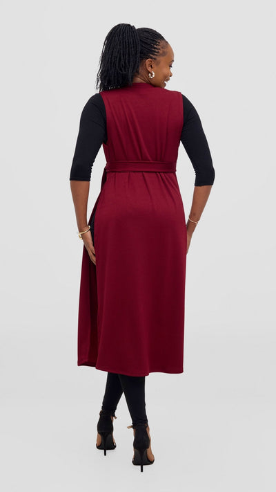 Vivo Chela Sleeveless Waterfall - Maroon - Shopzetu