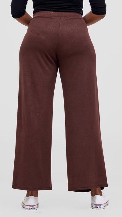 Vivo Rema Straight Leg Pants - Chocolate - Shopzetu
