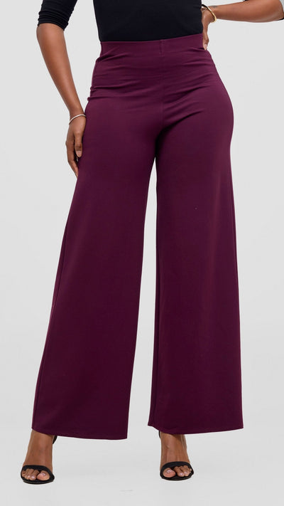 Vivo Rema Straight Leg Pants - Chocolate - Shopzetu