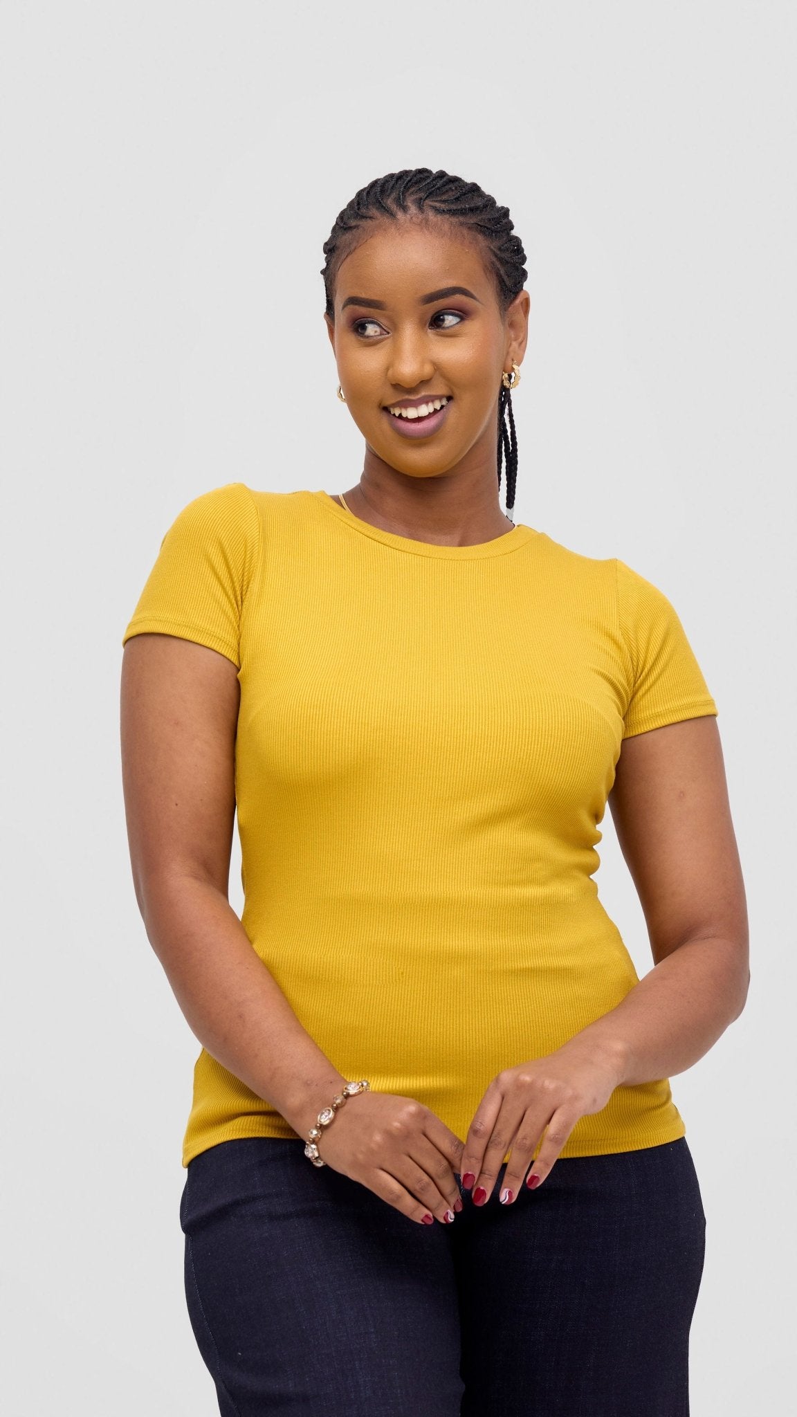 Vivo Ari Short Sleeve Top - Mustard - Shopzetu
