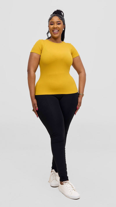 Vivo Ari Short Sleeve Top - Mustard - Shopzetu