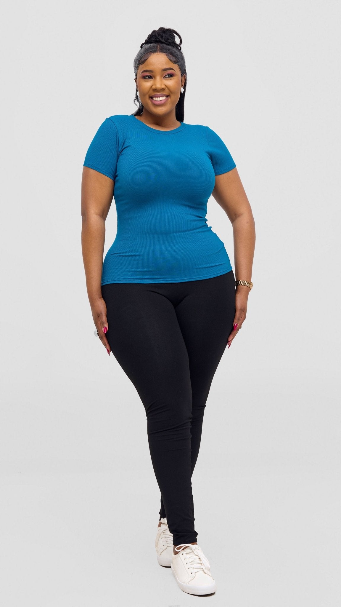 Vivo Ari Short Sleeve Top - Teal - Shopzetu