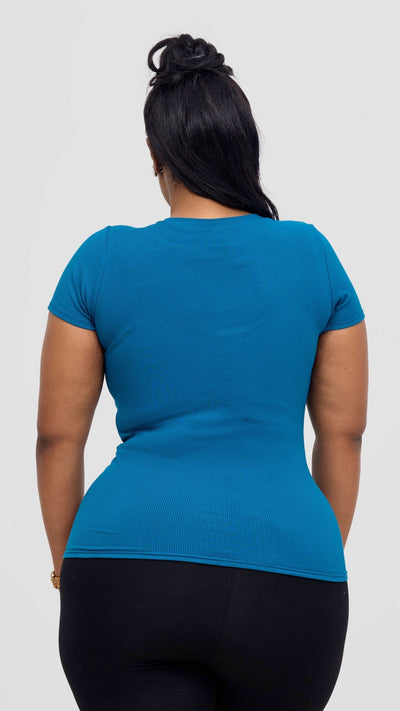 Vivo Ari Short Sleeve Top - Teal - Shopzetu