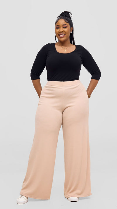 Vivo Chela Wide Leg Pants - Buttermilk - Shopzetu