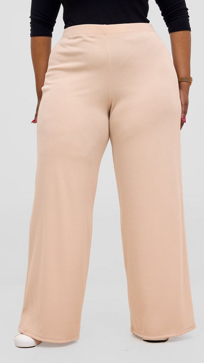 Vivo Chela Wide Leg Pants - Buttermilk - Shopzetu
