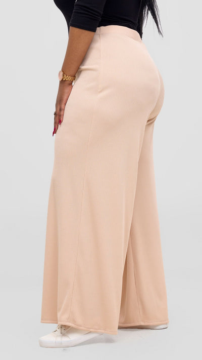 Vivo Chela Wide Leg Pants - Buttermilk - Shopzetu