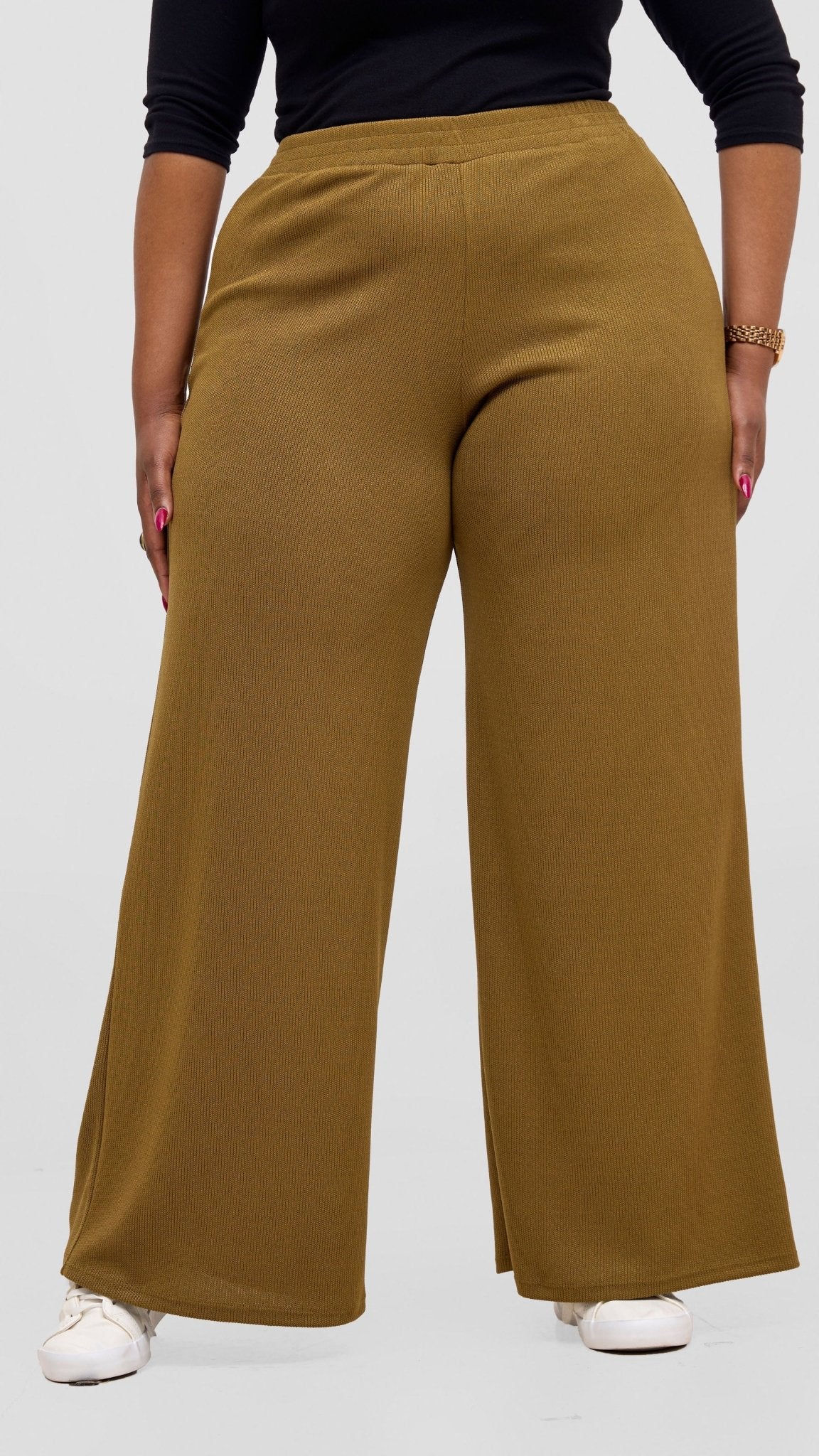 Vivo Rema Straight Leg Pants - Dark Olive - Shopzetu