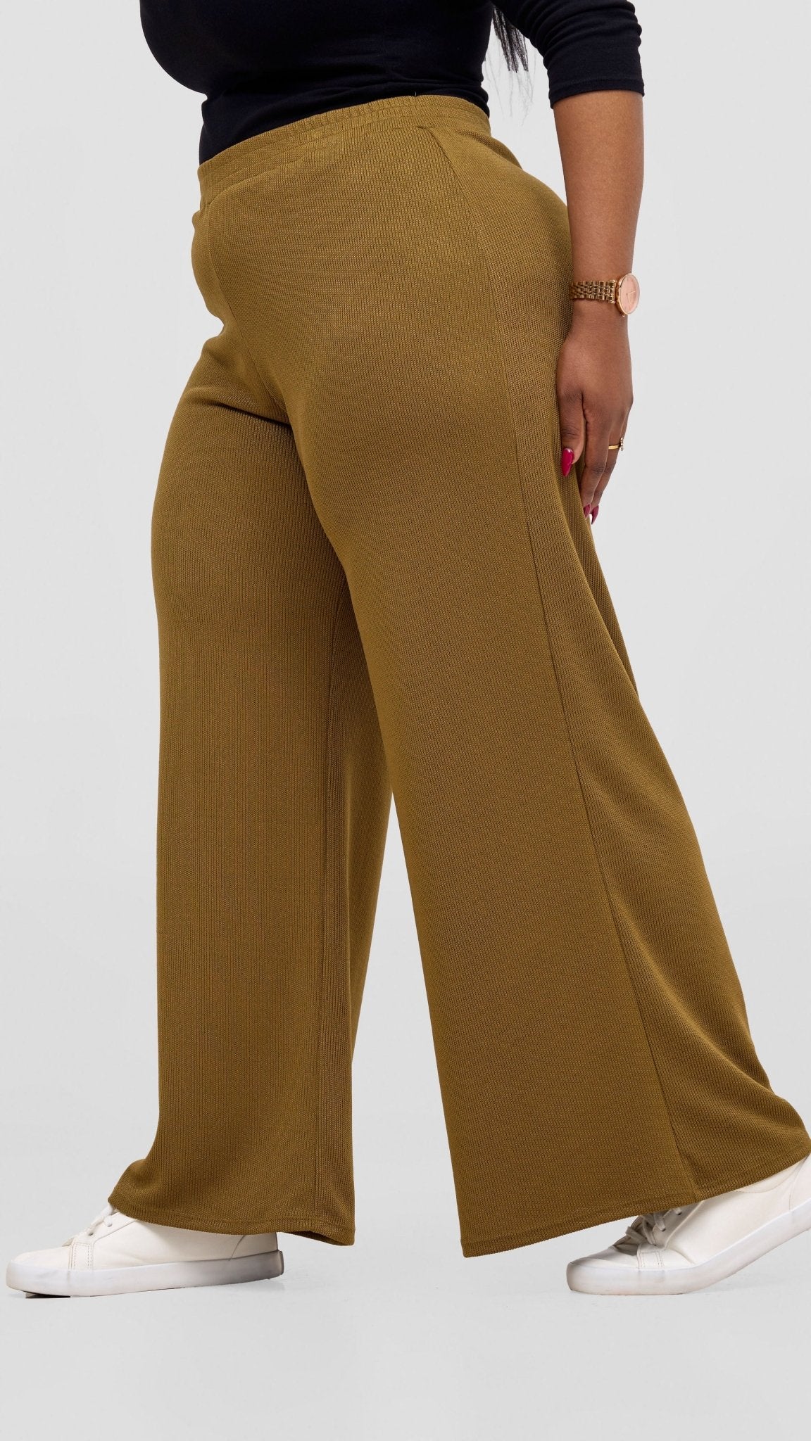 Vivo Rema Straight Leg Pants - Dark Olive - Shopzetu