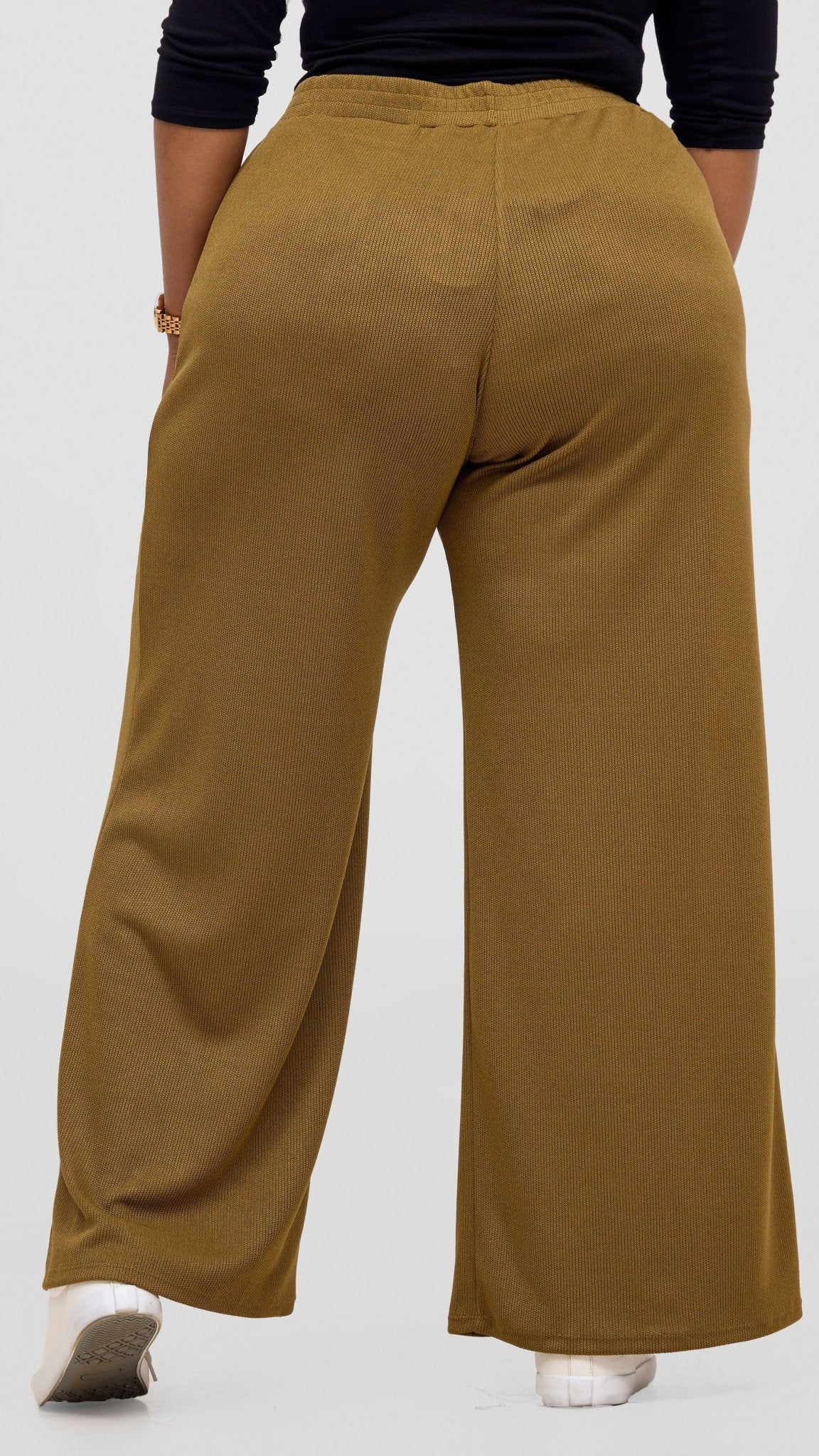 Vivo Rema Straight Leg Pants - Dark Olive - Shopzetu