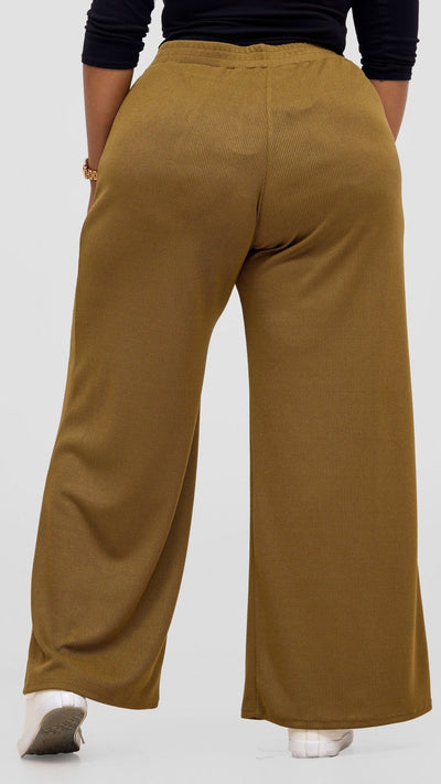 Vivo Rema Straight Leg Pants - Dark Olive - Shopzetu