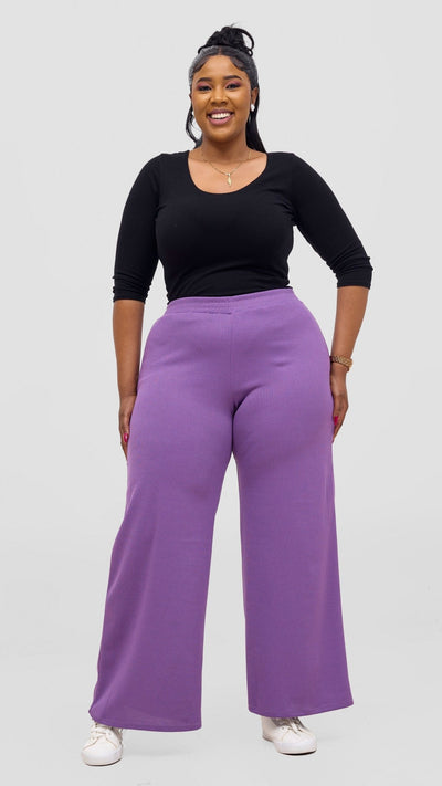 Vivo Rema Straight Leg Pants - Lilac - Shopzetu