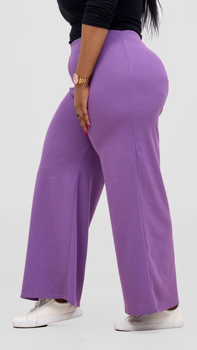 Vivo Rema Straight Leg Pants - Lilac - Shopzetu