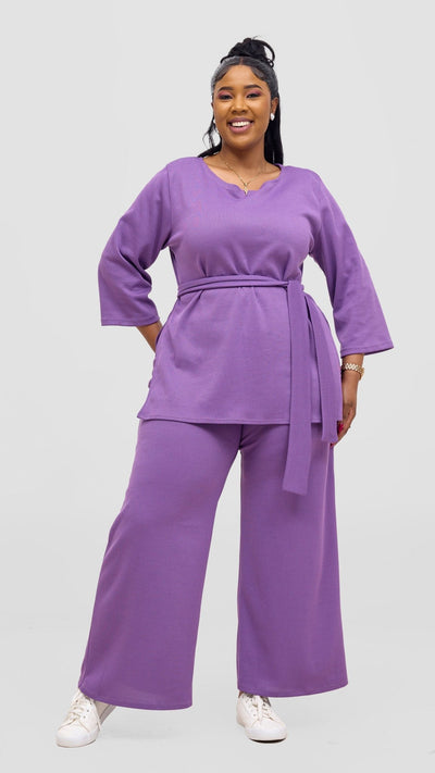 Vivo Rema Straight Leg Pants - Lilac - Shopzetu