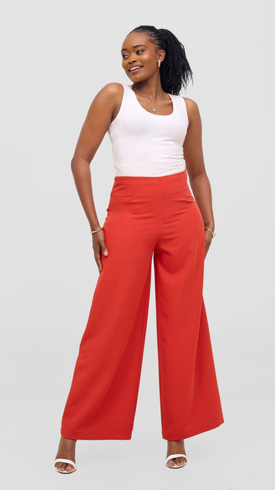 Vivo Tatili Wide Leg Pants - Orange - Shopzetu