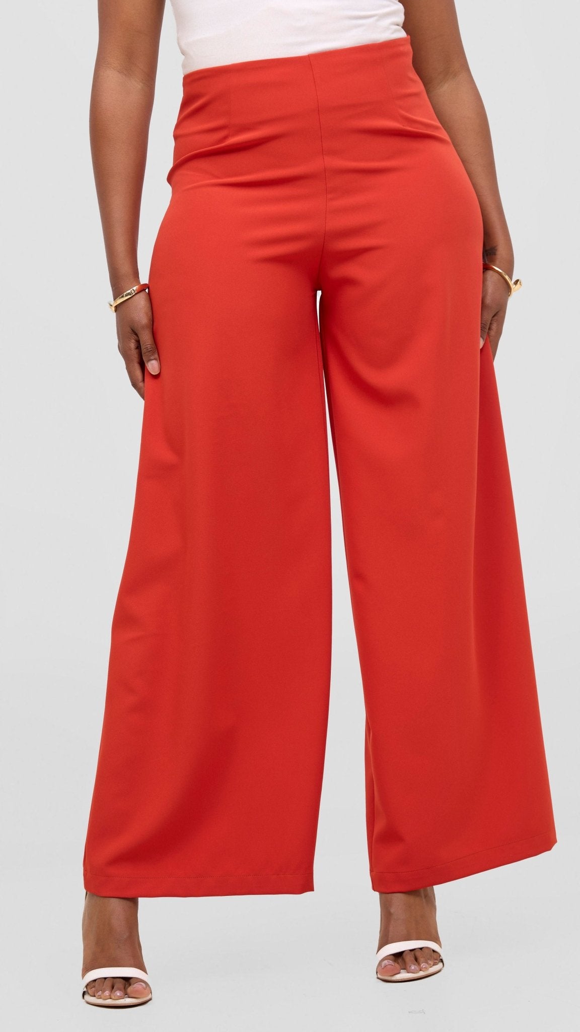 Vivo Tatili Wide Leg Pants - Orange - Shopzetu