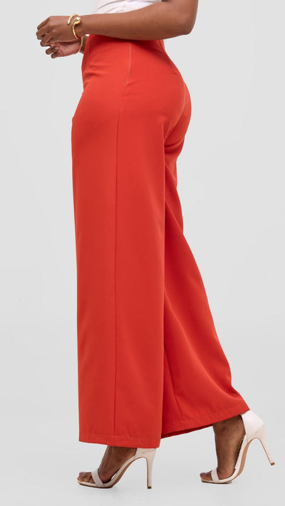 Vivo Tatili Wide Leg Pants - Orange - Shopzetu