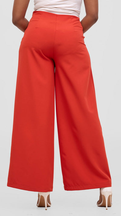 Vivo Tatili Wide Leg Pants - Orange - Shopzetu