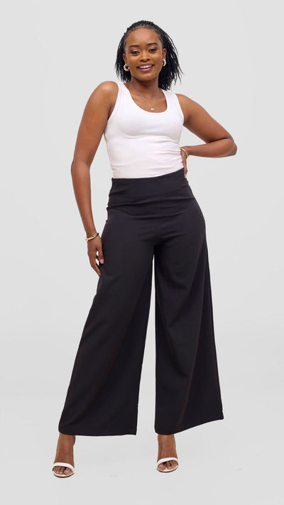 Vivo Tatili Wide Leg Pants - Black - Shopzetu