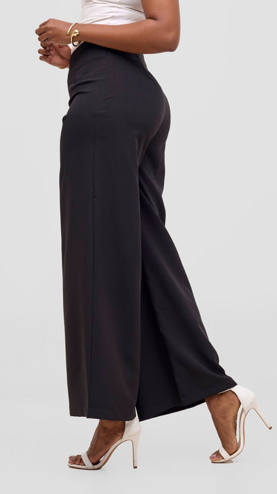Vivo Tatili Wide Leg Pants - Black - Shopzetu