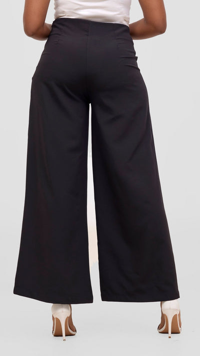 Vivo Tatili Wide Leg Pants - Black - Shopzetu