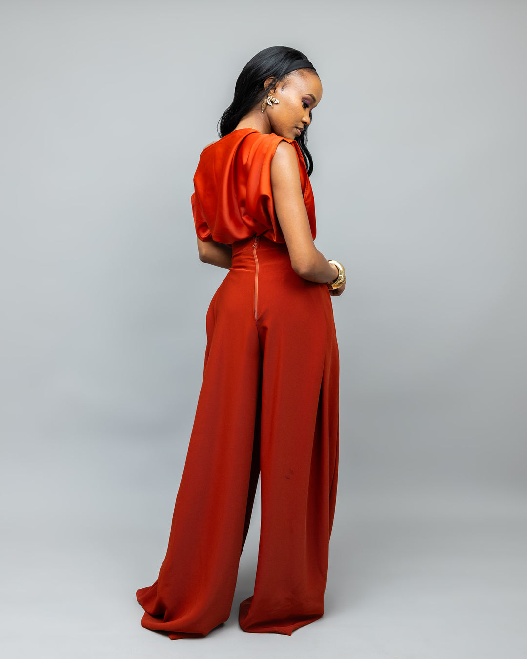 Afriwia Copper Palazzo Set - Rust