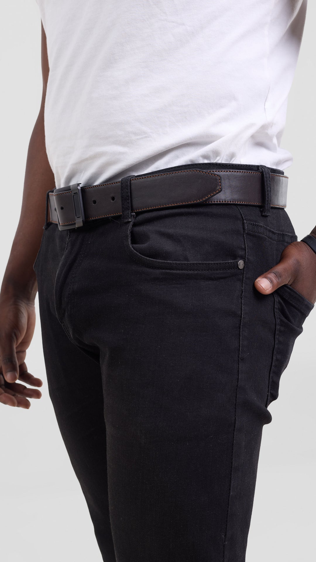 Foiyd Leather Double - Sided Belt - Black