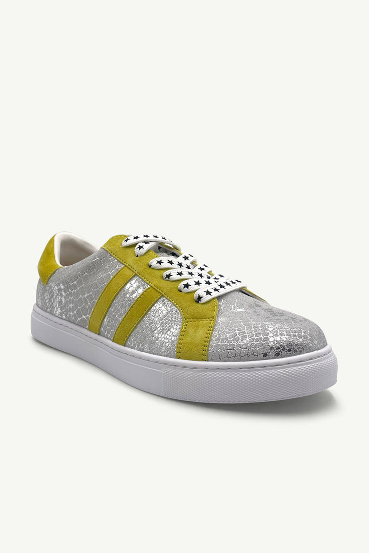 Julz Malibu Sneaker - Silver / Snake Yellow