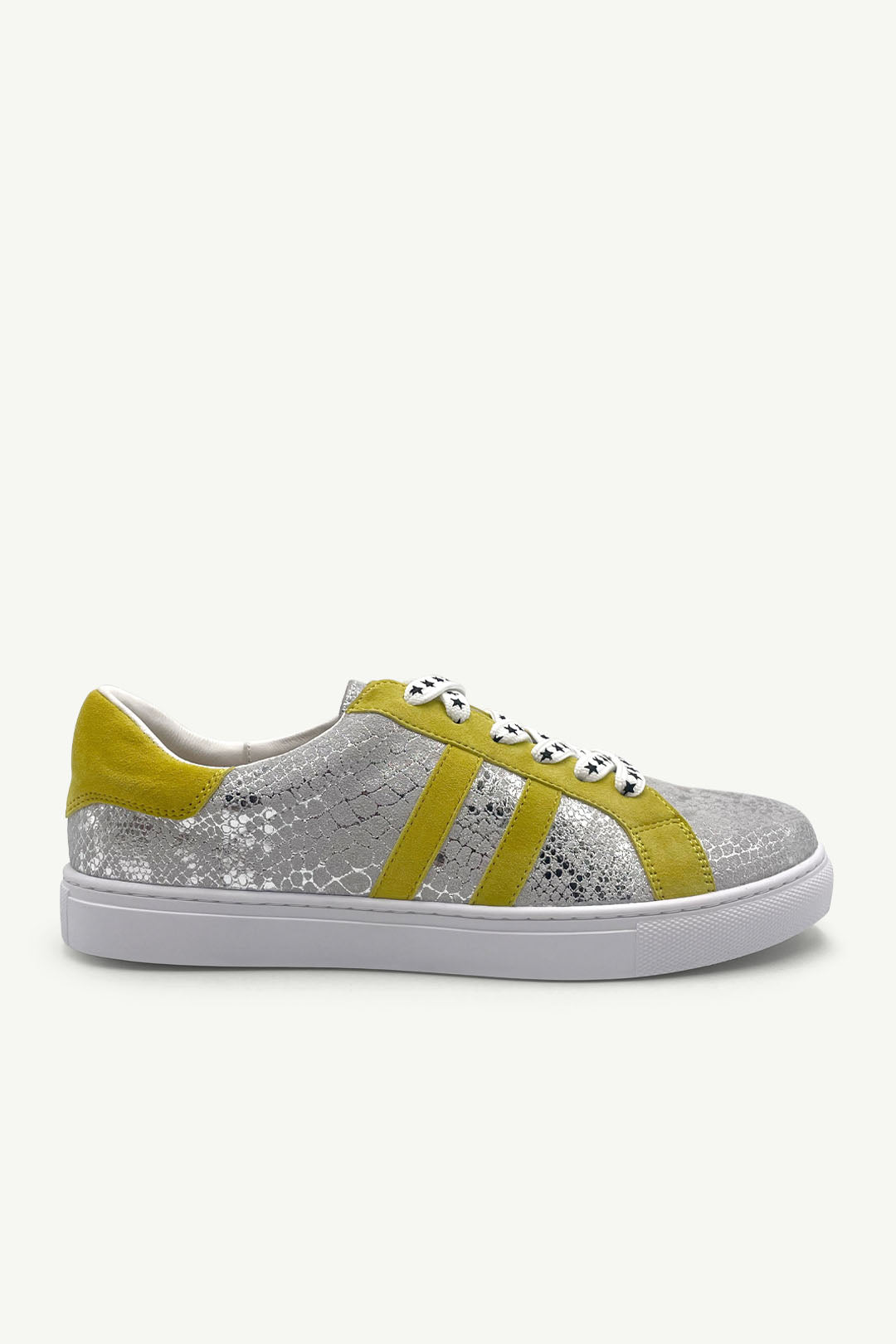 Julz Malibu Sneaker - Silver / Snake Yellow