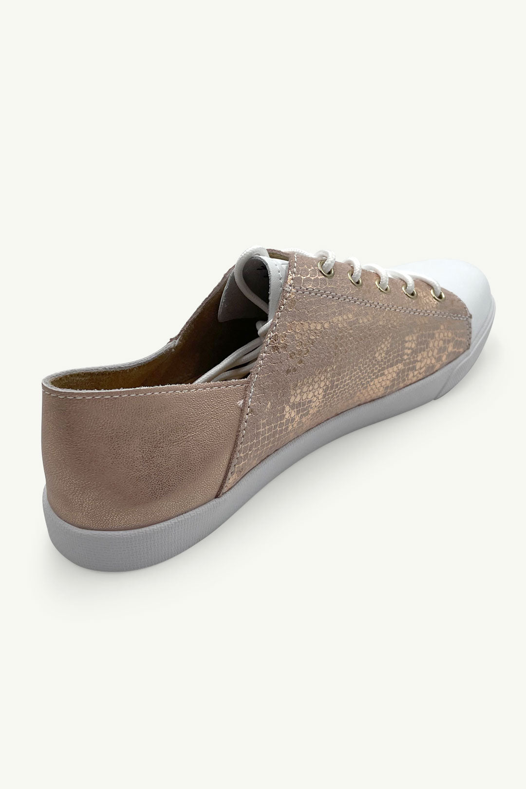 Julz Vicki Sneaker - White Toe / Rose Gold / Snake